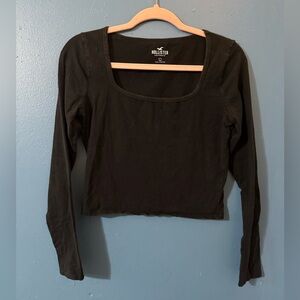 Hollister Women's Black Square Neck Blouse